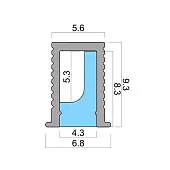 Профиль для светодиодных лент профиль gls solo 3.0м врезной 0609t для led-ленты с рассеивателем, алюминий