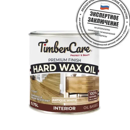 Масла и лаки для дерева TimberCare масло защитное с твердым воском timbercare hard wax oil, цвет натуральный, 0,75л