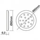 Светильники светильник palis-19-2 12v, 1,8w, 4000к серебристый, d60мм (круг)